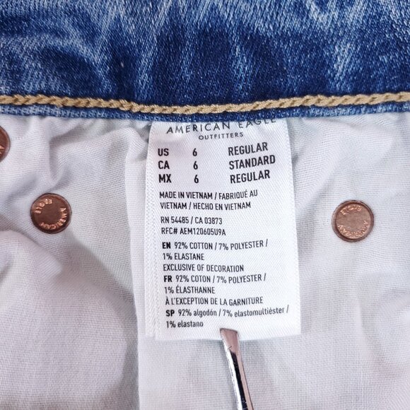 NWT American Eagle Womens 6/28W Super Hi-Rise Flare Jeans Distressed Raw Hem - Picture 14 of 16